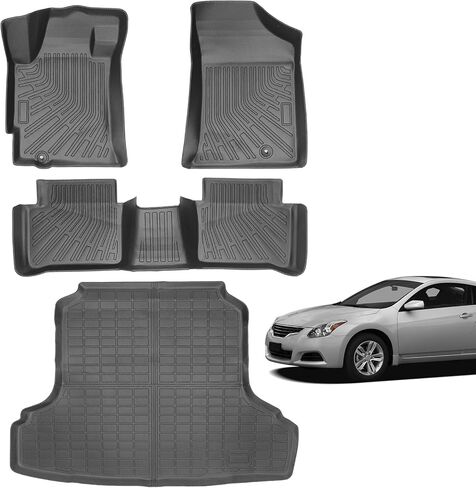 Floor Mats for 2007-2012 Nissan Altima Sedan, Custom Fit Floor Liners for Altima S | SL | SE | SR All Weather Anti-Slip Car Liner Accessories 1st & 2nd Row & Trunk Liner in Kuwait
