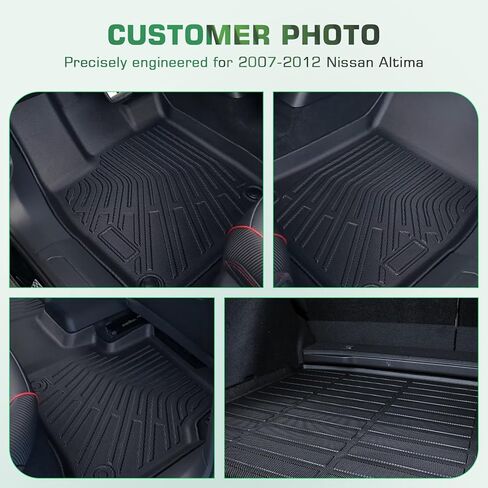 Floor Mats for 2007-2012 Nissan Altima Sedan, Custom Fit Floor Liners for Altima S | SL | SE | SR All Weather Anti-Slip Car Liner Accessories 1st & 2nd Row & Trunk Liner in Kuwait