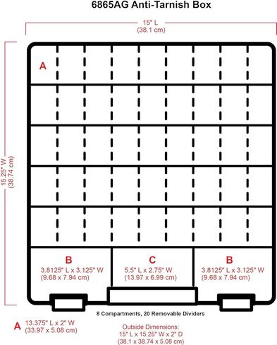 ArtBin 6865AT Super Satchel Slim 8 Compartment Crafting & Jewelry Organizer with Anti-Tarnish Technology, [1] Plastic Storage Case, Clear in Kuwait