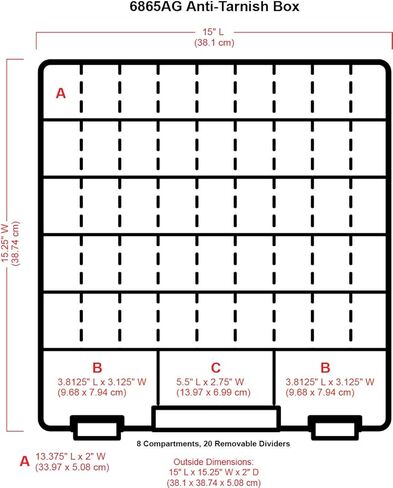 ArtBin 6865AT Super Satchel Slim 8 Compartment Crafting & Jewelry Organizer with Anti-Tarnish Technology, [1] Plastic Storage Case, Clear in Kuwait