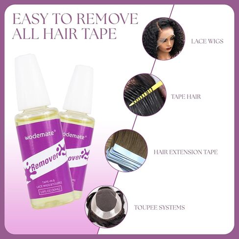 Tape in Extension Remover 30ML, Fast-Acting Hair Extensions Adhesive Remover for Tape-ins, Removes Hair Glue,Toupees, Double Sided Extension Tapes, Gentle on Skin, Easy to Use in Saudi Arabia