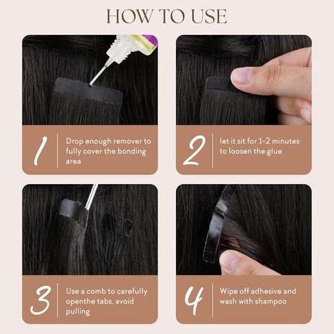 Tape in Extension Remover 30ML, Fast-Acting Hair Extensions Adhesive Remover for Tape-ins, Removes Hair Glue,Toupees, Double Sided Extension Tapes, Gentle on Skin, Easy to Use in Saudi Arabia