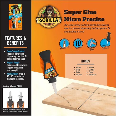 Gorilla Micro Precise Super Glue, 5.5 Gram, Clear, (Pack of 1) in Kuwait
