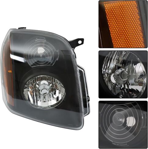 زوج واحد من المصابيح الأمامية البديلة لـ Denali XL 1500 XL 2500 2007-2014 مجموعة المصابيح الأمامية للسائق والراكب الأسود RH وLH 15861025 15861026 in Kuwait