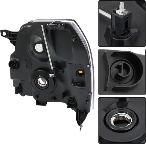 زوج واحد من المصابيح الأمامية البديلة لـ Denali XL 1500 XL 2500 2007-2014 مجموعة المصابيح الأمامية للسائق والراكب الأسود RH وLH 15861025 15861026 in Kuwait