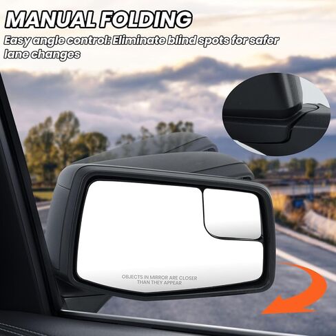 Right Passenger Side Mirror Compatible with 2019-2025 Chevy Silverado 1500 Rear View Mirrors With Power Glass Manual Folding Heated Without Turn signal Replace#GM1321583 (7Pins） in Saudi Arabia
