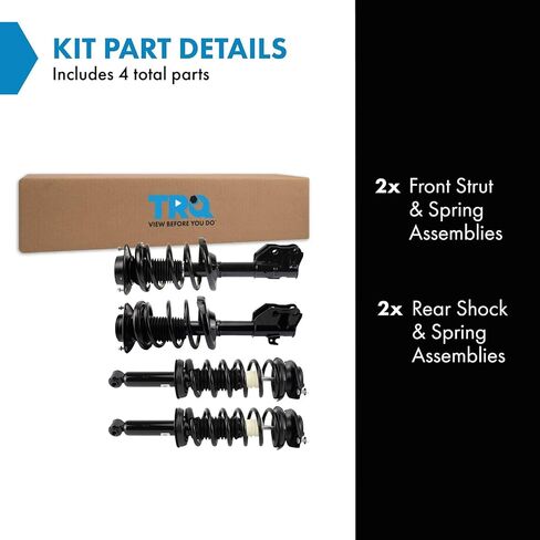TRQ Front and Rear Strut & Coil Spring Assembly Set Driver & Passenger Sides Compatible with 16-17 Subaru Crosstrek 13-15 XV Crosstrek in Kuwait