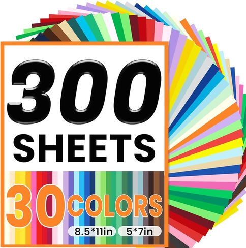 510 Sheets Colored Paper 8.5" X 11" & 5" X 7" Construction Paper 30 Assorted Colors Construction Paper Bulk Colored Cardstock Printer Paper for DIY Crafts School Supplies Card Making Cricut, 120 GSM in Saudi Arabia