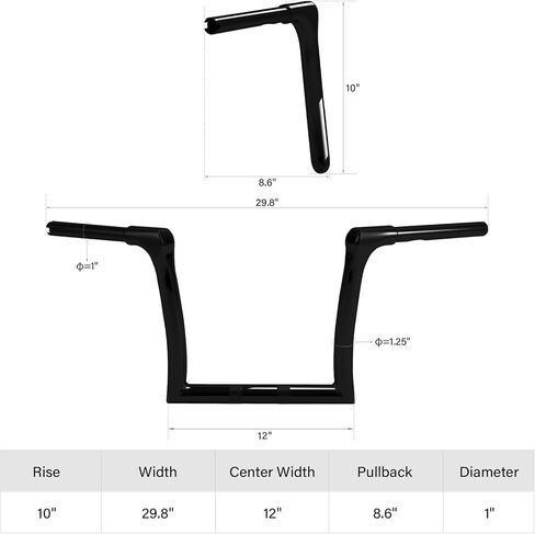 TCMT 10'' Rise 1.25'' Handle Bars Handlebar Fit For Harley Road King 2014-2023 Softail Breakout FXBR Fat Boy FLFB FLFBS Sport Glide FLSB 2018-2023 in Kuwait
