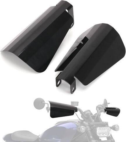 Motorcycle Handguards Coffin Cut Hand Guards Large - for Sportster Dyna Touring Street Glide Road King Electra Glide 2007-2023|Full Protection|Durable Material|Easy Installation|Gloss Black in Kuwait
