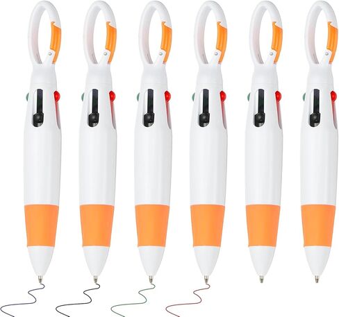PATIKIL 4 Colors Retractable Ballpoint Pens, 6Pcs 1.0mm Ballpoint Pen with Buckle Clip Keychain for Office Supplies Children Gift, Rose Red in Kuwait