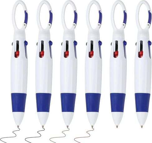 PATIKIL 4 Colors Retractable Ballpoint Pens, 6Pcs 1.0mm Ballpoint Pen with Buckle Clip Keychain for Office Supplies Children Gift, Rose Red in Kuwait