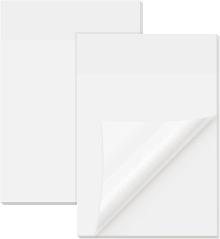 EUSOAR Translucent Sticky Notes, 100 Sheets 6x7.8 Inch Waterproof Message Reminder Clear Large Sticky Notes, See Through Adhesive Note Organizing Papers Nursing Note Pads for Book Annotation in Kuwait