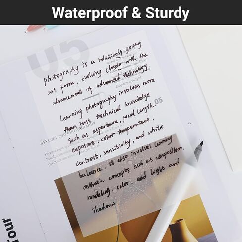 EUSOAR Translucent Sticky Notes, 100 Sheets 6x7.8 Inch Waterproof Message Reminder Clear Large Sticky Notes, See Through Adhesive Note Organizing Papers Nursing Note Pads for Book Annotation in Kuwait