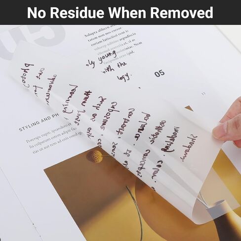 EUSOAR Translucent Sticky Notes, 100 Sheets 6x7.8 Inch Waterproof Message Reminder Clear Large Sticky Notes, See Through Adhesive Note Organizing Papers Nursing Note Pads for Book Annotation in Kuwait