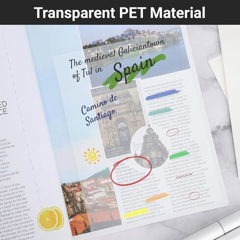EUSOAR Translucent Sticky Notes, 100 Sheets 6x7.8 Inch Waterproof Message Reminder Clear Large Sticky Notes, See Through Adhesive Note Organizing Papers Nursing Note Pads for Book Annotation in Kuwait