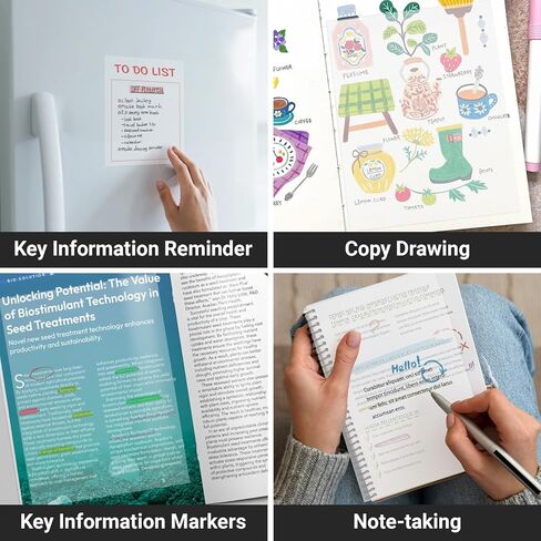 EUSOAR Translucent Sticky Notes, 100 Sheets 6x7.8 Inch Waterproof Message Reminder Clear Large Sticky Notes, See Through Adhesive Note Organizing Papers Nursing Note Pads for Book Annotation in Kuwait