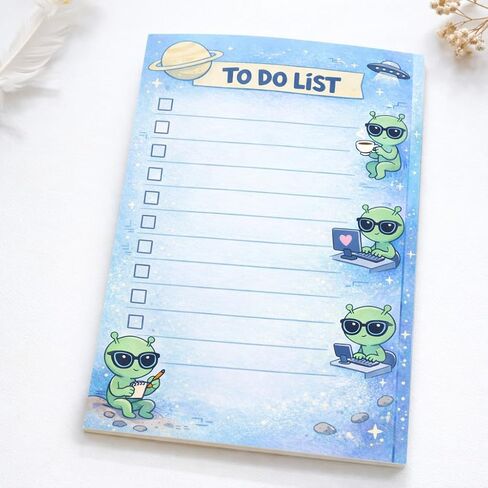 Alien Sticky Notes Gifts,50 Sheets 4x6 Inch Space-Themed Notepad, Alien Lover Gift Stationery Stuff Decor, Birthday Gifts for Men, Women, Office Coworker, Friend in Saudi Arabia