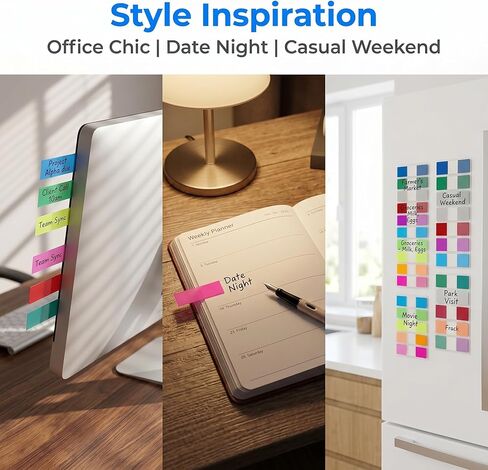 1000 Pcs Sticky Tabs Page Markers Colored Book Index Tab for Office School Supplies Notebook Dividers Planner Memo in Kuwait