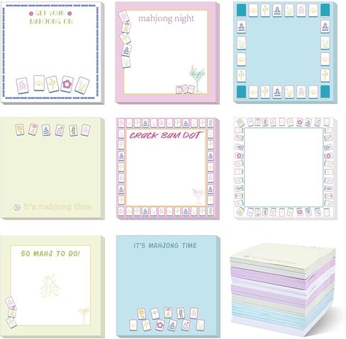 24 Pcs Mahjong Sticky Notes Mah Jong Self-Stick Note Pads Memo Pads Mahjong Gifts for Women Office School Mahjong Party Decorations Supplies (600 Sheets) in Saudi Arabia