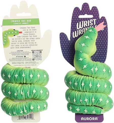حيوان محشو من Aurora® Playful Snake المعصم Wranglers™ Emerald Tree Boa - ألوان نابضة بالحياة لتصميم يلفت الأنظار - مثالي للأطفال والكبار وأي عشاق للزواحف in Kuwait