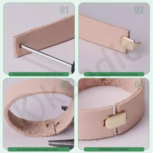 Keadic 120Pcs Leather Staples, 6 Colors Leather Belt Loops Fastener Rectangle Metal Leather Staples for Belt Clip Keeper Leathercraft in Kuwait