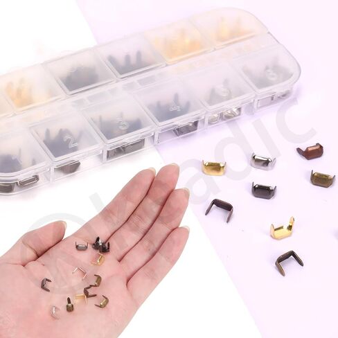 Keadic 120Pcs Leather Staples, 6 Colors Leather Belt Loops Fastener Rectangle Metal Leather Staples for Belt Clip Keeper Leathercraft in Kuwait