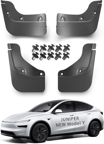 2025 New Tesla Model Y Juniper Accessories Mud Flaps - [Stay Clean Protect Paint No Drilling Required] ESDOPA All Weather Splash Guards Body Kits Compatible with Tesla New Model Y 2026(Black Set of 4) in Saudi Arabia