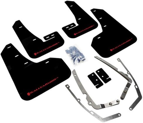 Rally Armor Black UR Mud Flap with Red Logo fits 2015-2021 VW MKVII Golf, GTI, Alltrack, Sportswagen & TSI in Saudi Arabia