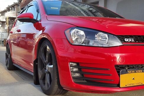 Rally Armor Black UR Mud Flap with Red Logo fits 2015-2021 VW MKVII Golf, GTI, Alltrack, Sportswagen & TSI in Saudi Arabia