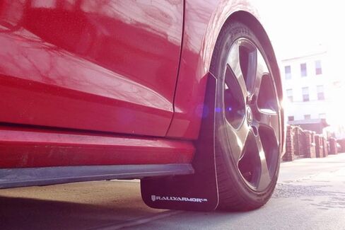 Rally Armor Black UR Mud Flap with Red Logo fits 2015-2021 VW MKVII Golf, GTI, Alltrack, Sportswagen & TSI in Saudi Arabia
