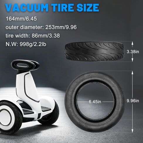 2PCS 11 inch 70/80-6.5 Tubeless Rubber Tire for Segway Ninebot S-Plus Smart Self-Balancing Scooter Accessories, Hoverboard Heavy Duty Tire Explosion-proof Replacement, NOT for Ninebot S in Saudi Arabia