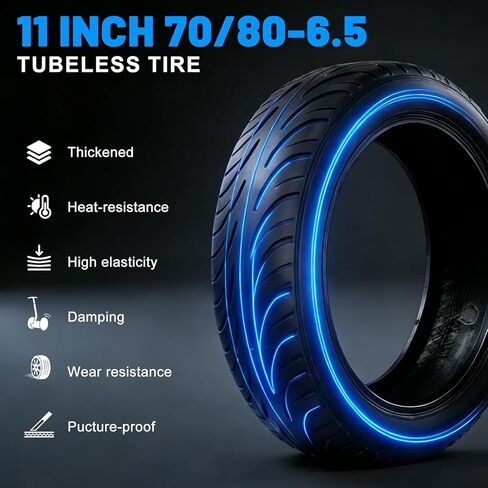 2PCS 11 inch 70/80-6.5 Tubeless Rubber Tire for Segway Ninebot S-Plus Smart Self-Balancing Scooter Accessories, Hoverboard Heavy Duty Tire Explosion-proof Replacement, NOT for Ninebot S in Saudi Arabia