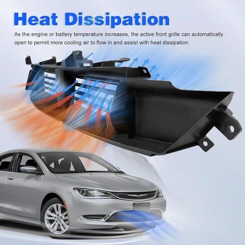 CarPartsDepot مصراع الشبكة الأمامية العلوية النشطة مع محرك متوافق مع 2015-2017 كرايسلر 200 CH1206102 68302662AA in Kuwait