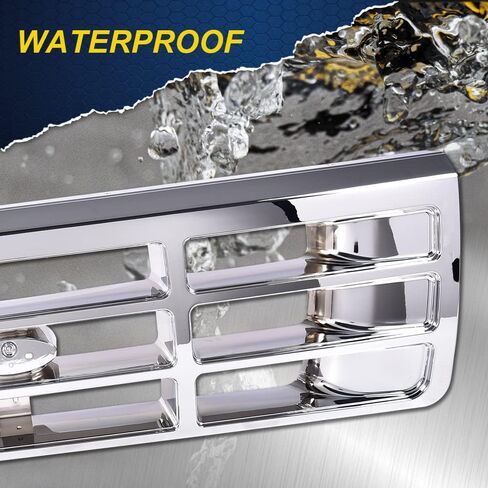 شبكة شواية كروم من CHEDA، متوافقة مع 1992-1996 Ford F150 1992-1997 Ford F250، بلاستيك، فضي in Kuwait