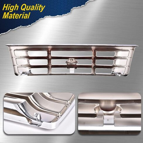 شبكة شواية كروم من CHEDA، متوافقة مع 1992-1996 Ford F150 1992-1997 Ford F250، بلاستيك، فضي in Kuwait