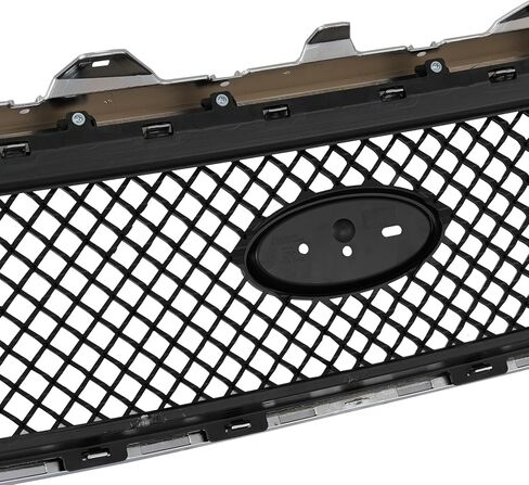 KARPAL Front Upper Grille Compatible with 2013-2018 Ford Taurus SHO Grille Glossy Black w/Chrome Trim in Kuwait