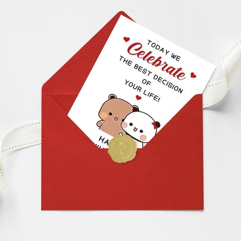 Cute Anniversary Card for Him Her, Romantic Anniversary Card Gift for Boyfriend Girlfriend, Sweet Love Card for Wife Husband, Happy Anniversary Couple Greeting Card in Saudi Arabia