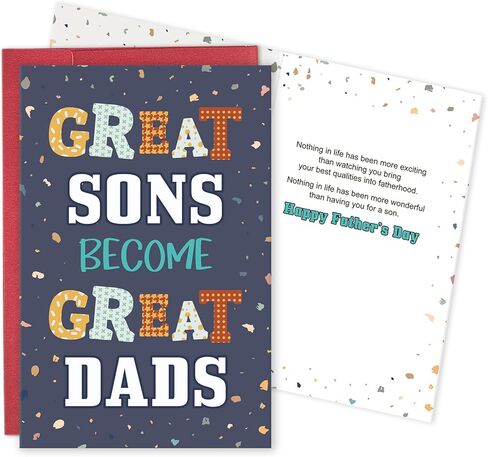 Son Fathers Day Card, Happy 1st Father's Day Card for Son, New Dad Fathers Day Gift from Mom Dad, Great Sons Become Great Dads in Saudi Arabia