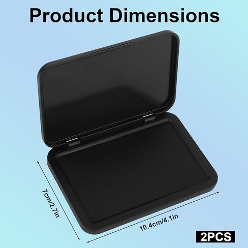 2pcs Black Ink Pads, 10.4x7cm/4.1x2.7in Premium Fingerprints Date Stamp Reusable Black Ink Stamp Pad Suitable for Office Home School & Crafting Supplies in Saudi Arabia