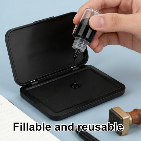2pcs Black Ink Pads, 10.4x7cm/4.1x2.7in Premium Fingerprints Date Stamp Reusable Black Ink Stamp Pad Suitable for Office Home School & Crafting Supplies in Saudi Arabia