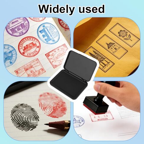 2pcs Black Ink Pads, 10.4x7cm/4.1x2.7in Premium Fingerprints Date Stamp Reusable Black Ink Stamp Pad Suitable for Office Home School & Crafting Supplies in Saudi Arabia