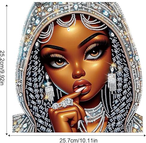 Focart 5D DIY Acrylic Special Shaped Diamonds Painting Hanging Pendant Kits, Lady Jewelry Diamond Art Hanging Window Pendant Ornament for Home Decoration and Gift in Saudi Arabia