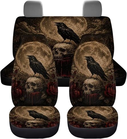 Dog Paws Print Car Seat Covers Full Set, Auto Seat Protector Front & Rear Bench Seat Protectors Universal Fit, for Sedan Truck Van SUV, Cars Interior Accessories in Saudi Arabia