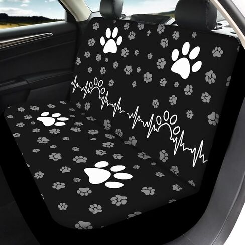 Dog Paws Print Car Seat Covers Full Set, Auto Seat Protector Front & Rear Bench Seat Protectors Universal Fit, for Sedan Truck Van SUV, Cars Interior Accessories in Saudi Arabia
