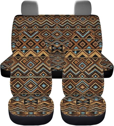 Dog Paws Print Car Seat Covers Full Set, Auto Seat Protector Front & Rear Bench Seat Protectors Universal Fit, for Sedan Truck Van SUV, Cars Interior Accessories in Saudi Arabia