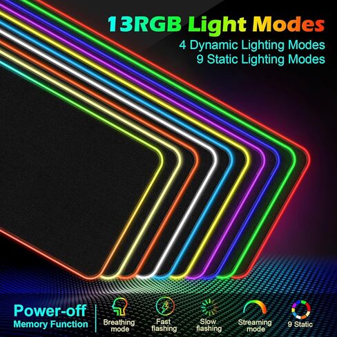 لوحة ماوس ألعاب RGB مع شحن لاسلكي 15 وات، لوحة ماوس LED كبيرة جدًا XXL مقاس 800 × 300 × 4 مم، 13 وضعًا للضوء قاعدة مطاطية غير قابلة للانزلاق، لوحة كمبيوتر مقاومة للماء لديكور مكتب ألعاب المنزل والمكتب in Kuwait