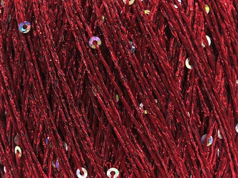 Ice Yarns Dazzle Paillette Red with Iridescent Mini Sequins Yarn - 25 Grams (.88 oz) 200 m (218 Yards), Polyester, Metallic Lurex, Sequins in Kuwait