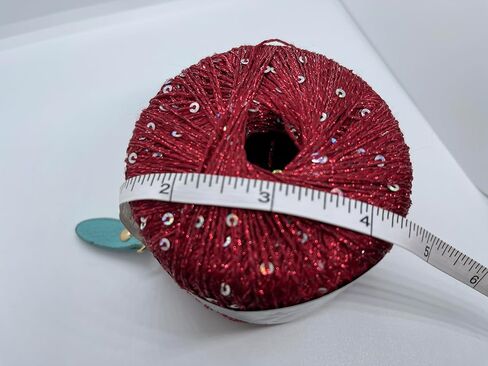 Ice Yarns Dazzle Paillette Red with Iridescent Mini Sequins Yarn - 25 Grams (.88 oz) 200 m (218 Yards), Polyester, Metallic Lurex, Sequins in Kuwait