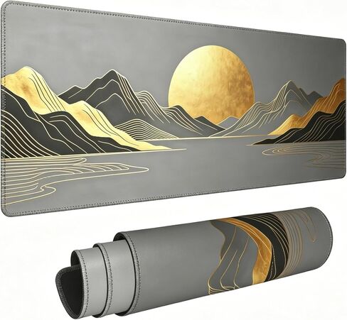 Great Wave Off Kanagawa Mousepad,Japanese Large Gaming Mouse Pad,Black Extended Sea Wave Anime Desk Mat with Stitched Edges,Laptop Computer Keyboard Mat Office Home Decor Accessories,31.5x12 in in Saudi Arabia